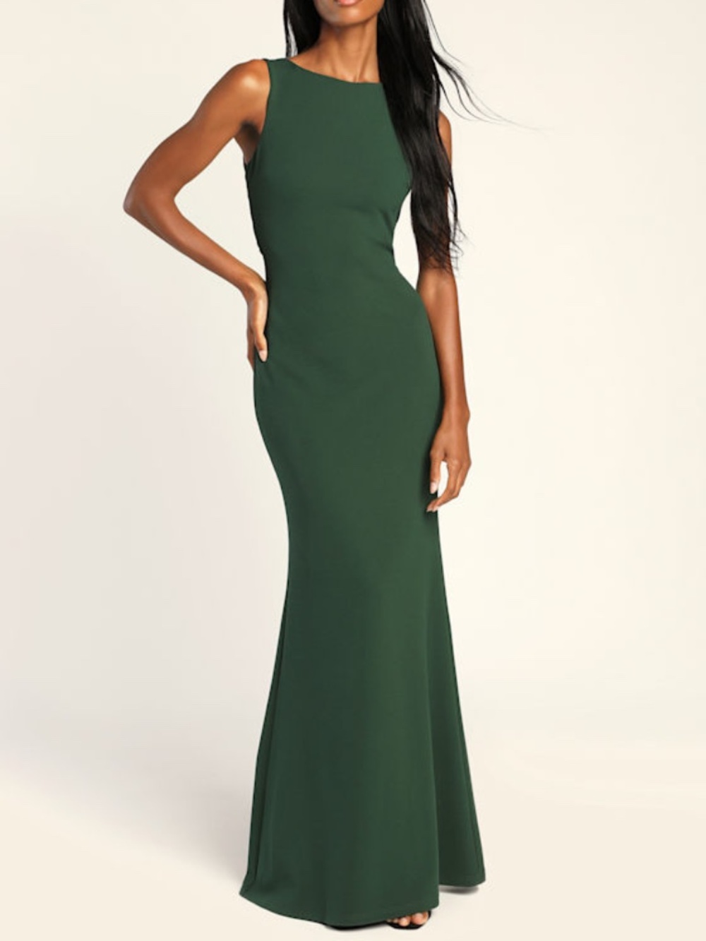 Lulus Love In Your Eyes Hunter Green Knotted Mermaid Maxi Dress - Size M